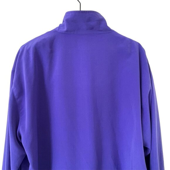 VTG 80s Women XL Windbreaker Jacket Full Zip Mock Neck Perfume Embroidery Purple - Picture 9 of 16